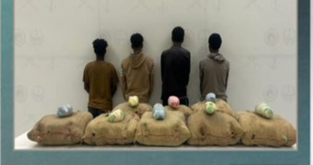 القبض على 4 مخالفين إثيوبيين لتهريبهم القات بجازان