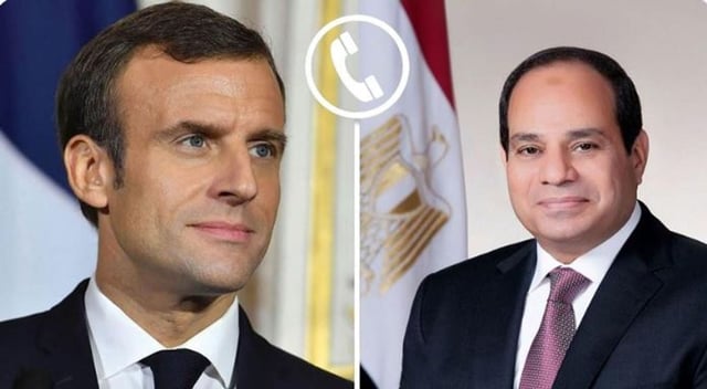 الرئيس المصري ونظيره الفرنسي يبحثان سبل خفض التصعيد في المنطقة