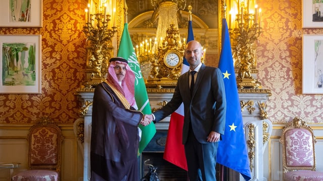 وزير الخارجية يبحث مع نظيره الفرنسي تعزيز العلاقات الثنائية في باريس