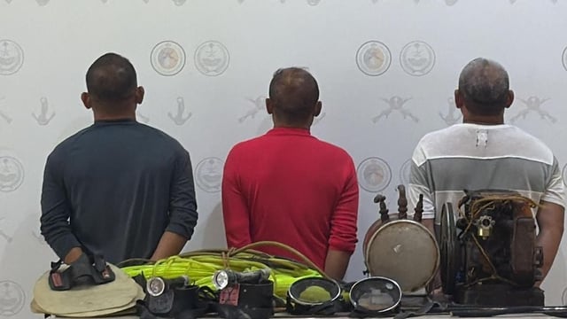 حرس الحدود بينبع يضبط ثلاثة مقيمين فلبينيين لمخالفتهم أنظمة الصيد البحري