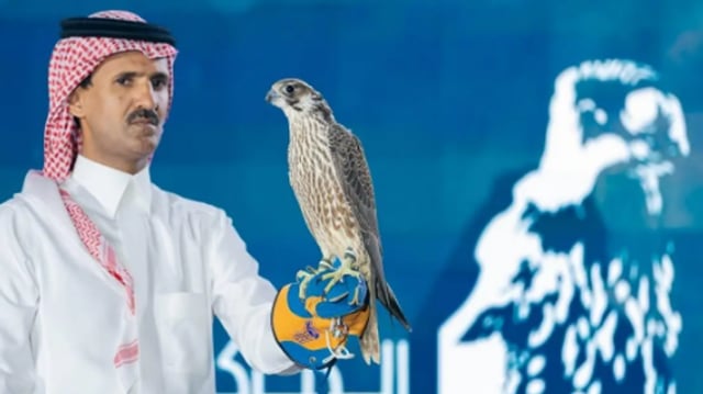 بيع صقر الدبدبة بـ106 آلاف ريال في ثالث ليالي مزاد المركز الوطني للصقور 2026